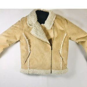 Faux Suede Jacket sherpa fur lined Junior's XL 14